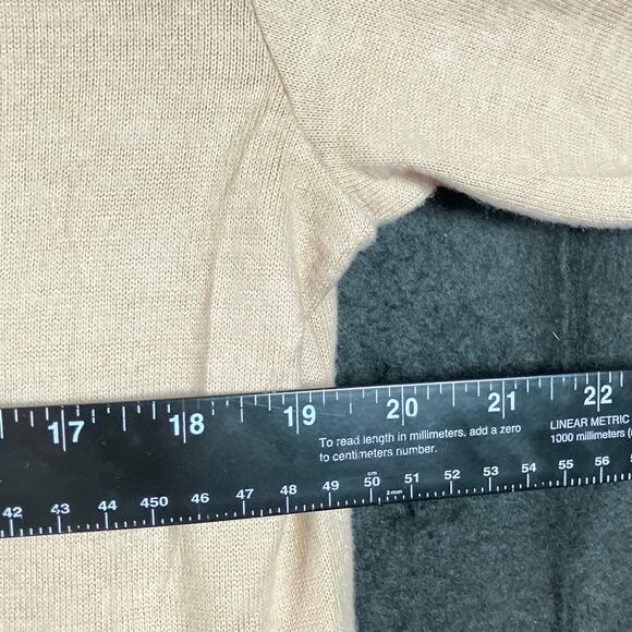 Jessica Simpson Womens Shirt Tan Side Split Scoop Neck Long Sleeved Stretch L - Picture 8 of 12